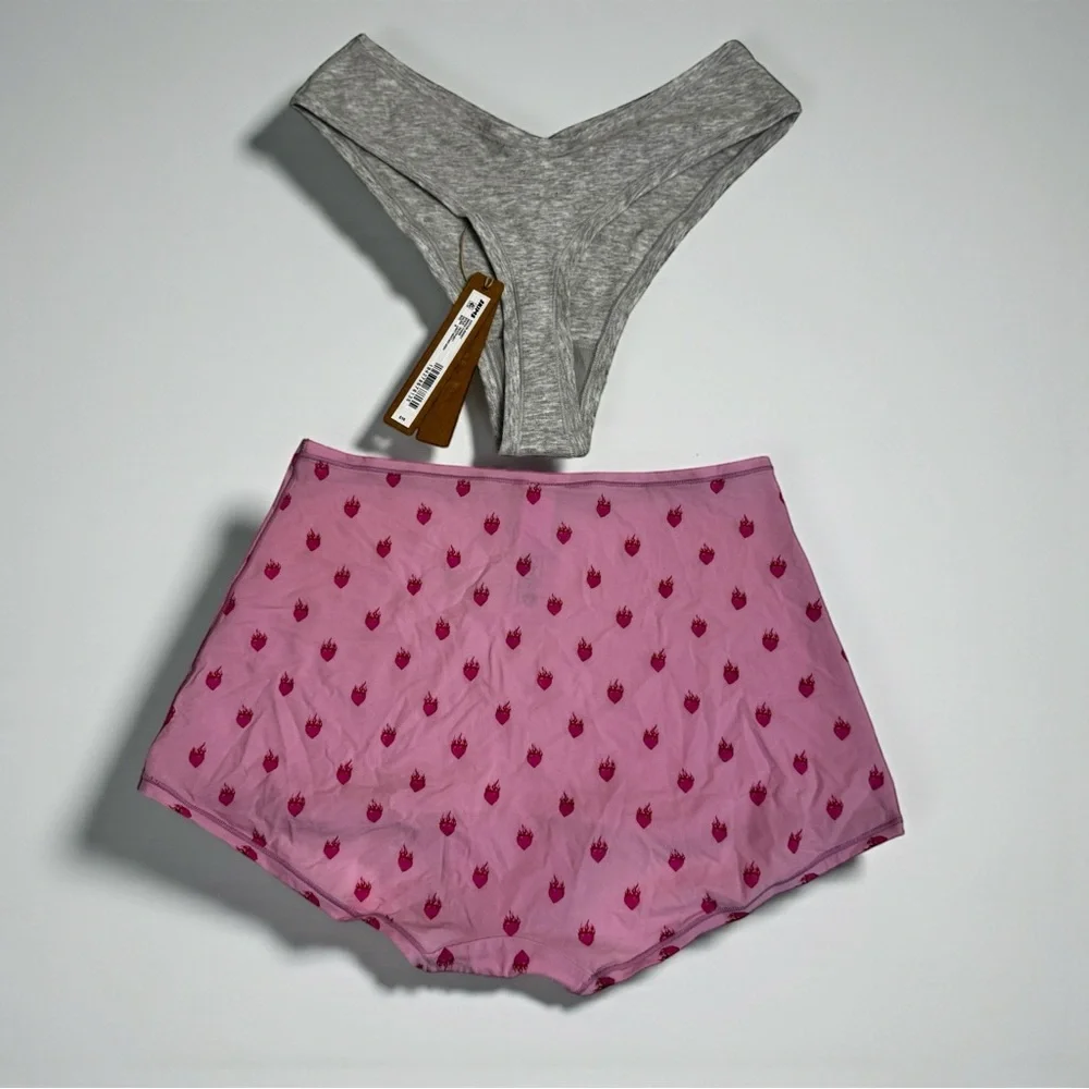 SKIMS Panty Bundle | Heather Grey & Bubble Flames